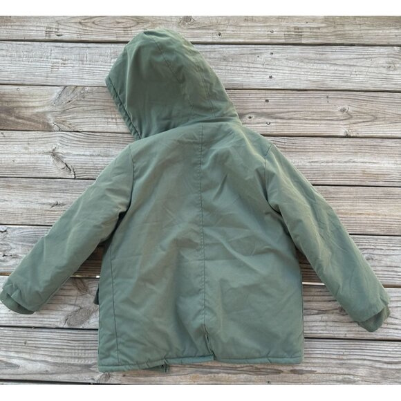 Rare Soho Boys Club Lined Green Parka Jacket Boys size 20 (XL) Hooded full zip j - Picture 7 of 7
